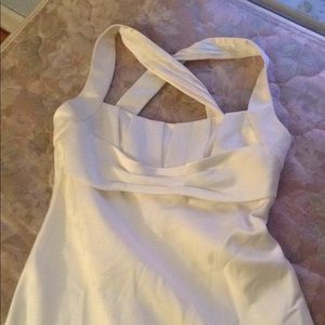 Eggshell full length wedding dress